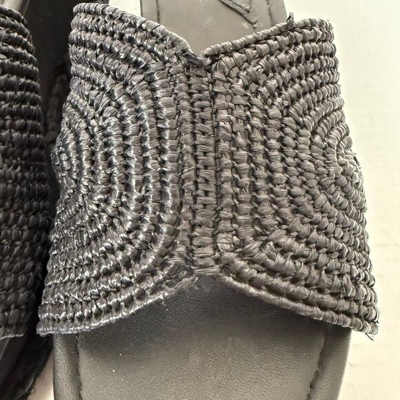 Torgeis New York Women's Ariadne Black Woven Platform Wedge Slide Sandal Size 10 - Picture 5 of 8